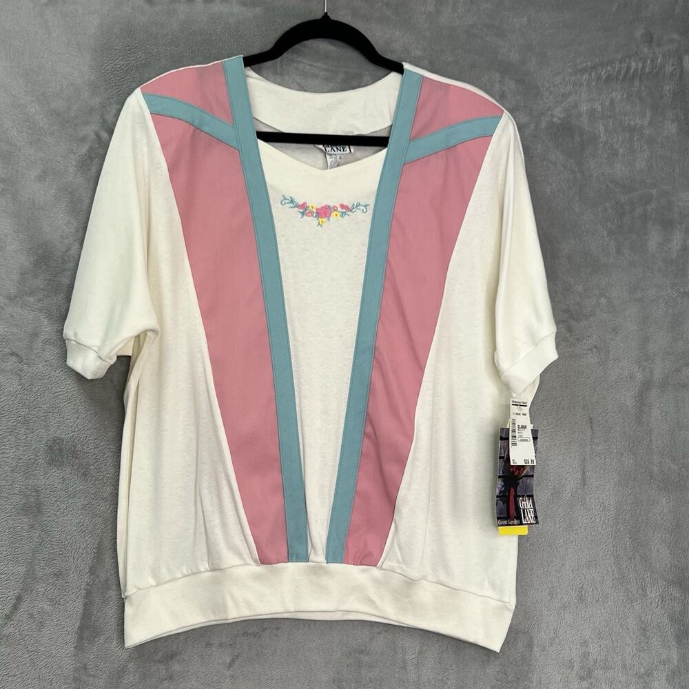 Vtg 80s Deadstock Cricket Lane Set Colorblock Top Pull On Pantsβ Womens XL